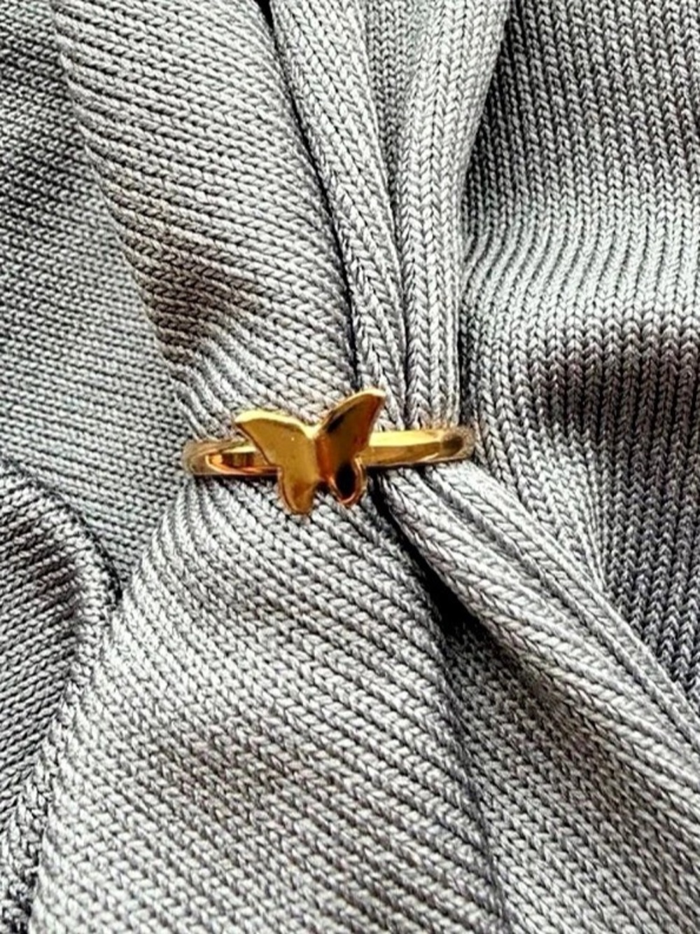 Gold Tone Butterfly Ring | Size 6.5 | Dainty Minimalist Nature Ring